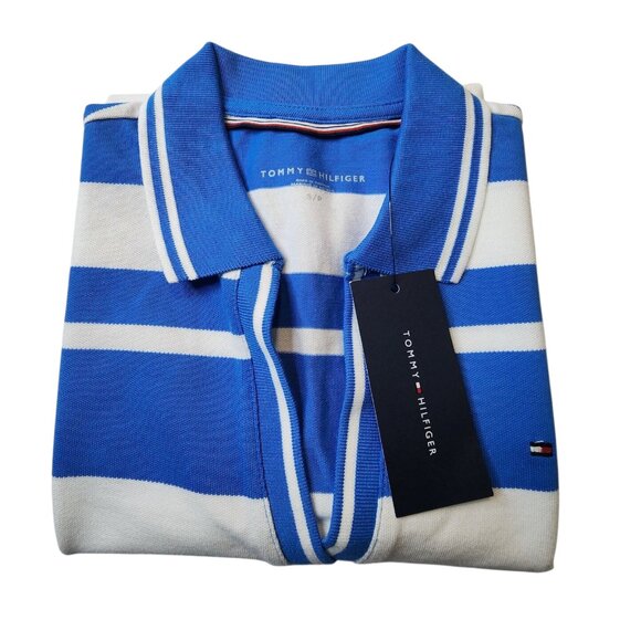 Tommy Hilfiger Women's Nautical Striped Abby Polo Size Small Blue - Picture 7 of 7